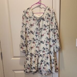 Entro Cream and Pink Floral Dress